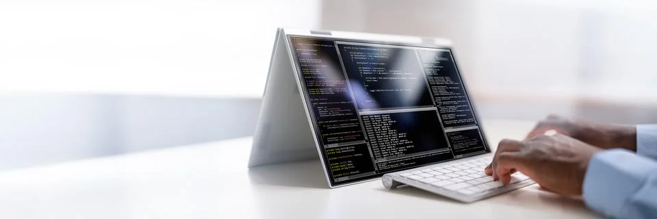 African American Web Developer Programmer 스톡 사진