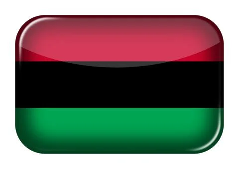African American web icon rectangle button with clipping path 3d illustration Stock Illustration