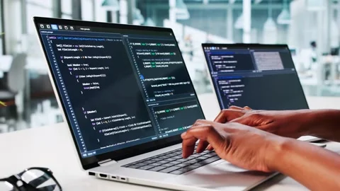 African American Woman Coding Web Applications As Female Stock Footage 313751808