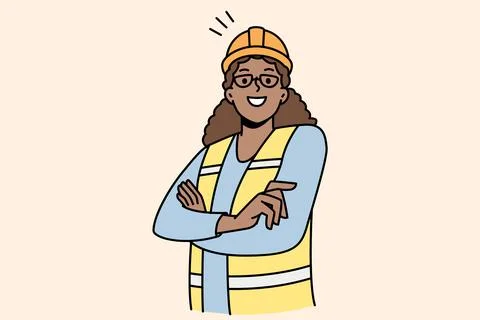 African American woman industry worker in uniform Stock Illustration