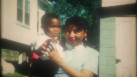 African American women and their children 1950s vintage film home movie 3634 Stock Footage
