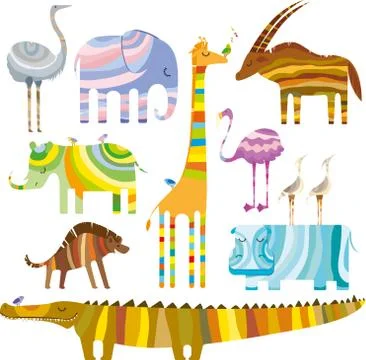 An african animals Stock Illustration