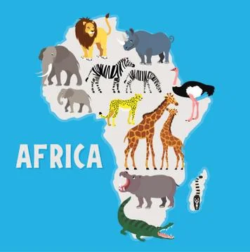 African Animals. Vector Illustration. Stock Illustration