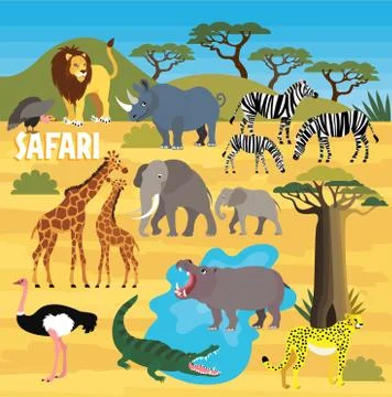 African Animals. Vector Illustration. Stock Illustration