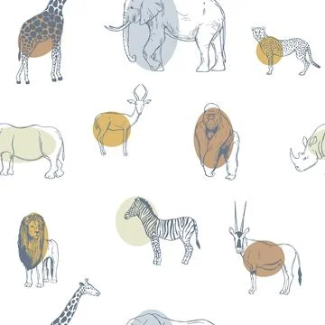 African animals.  Vector pattern. Illustrazione stock