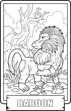 African baboon monkey Illustrazione stock