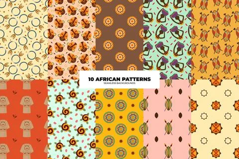 African Background Set Stockillustratie