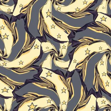 African based twirl flower type seamless pattern Illustrazione stock