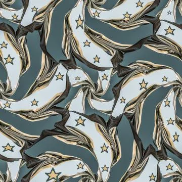 African based twirl flower type seamless pattern Stock Illustration