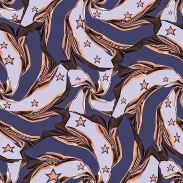 African based twirl flower type seamless pattern Stock Illustration