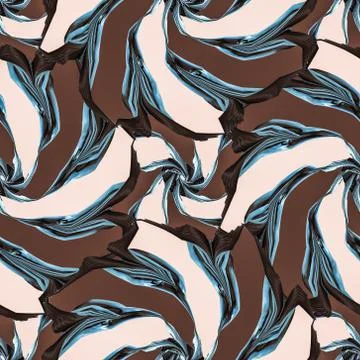 African based twirl flower type seamless pattern Illustrazione stock