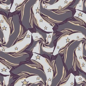 African based twirl flower type seamless pattern Stock Illustration