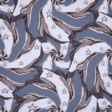African based twirl flower type seamless pattern Stock Illustration