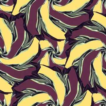 African based twirl flower type seamless pattern Stock Illustration