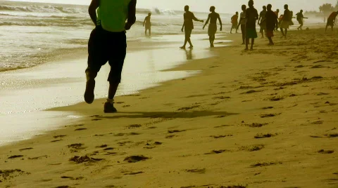African beach sport Stock Footage