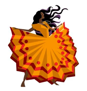 African beautiful dancer Stock Illustration