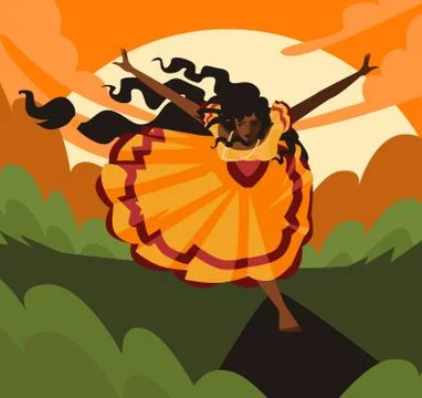 African beautiful dancer 스톡 일러스트