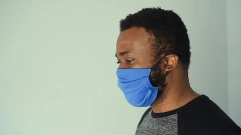 African in blue mask Stock Footage 128741079