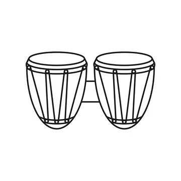 African Bongo Hand Drum Vector Illustrazione stock