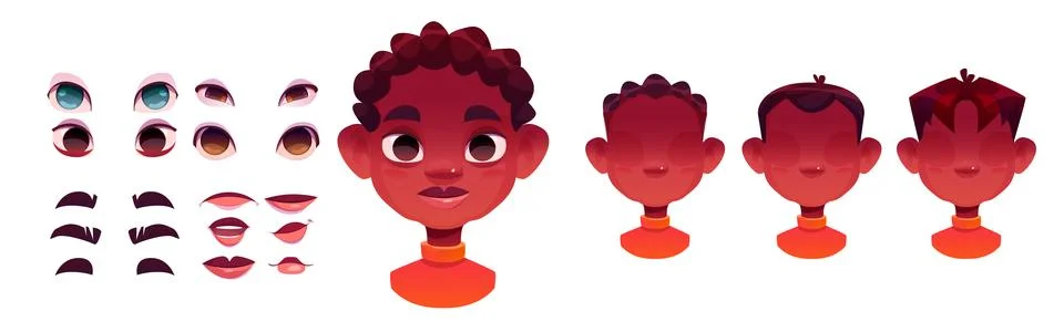 African boy avatar constructor elements Stockillustratie
