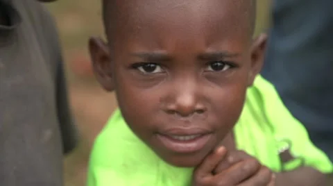 African Boy from Batwa Tribe Close Up in Uganda, Africa Stock Footage 40925601