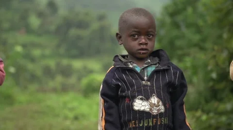 African Boy from Batwa Tribe in Uganda, Africa Stock Footage 40925630