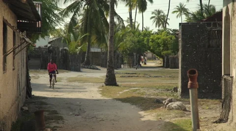 African boy on bicycle Stock Footage 69048779