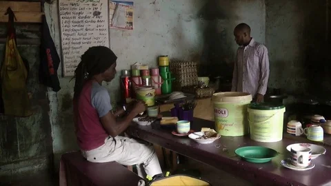 African breakfast bar Stock Footage 81470647