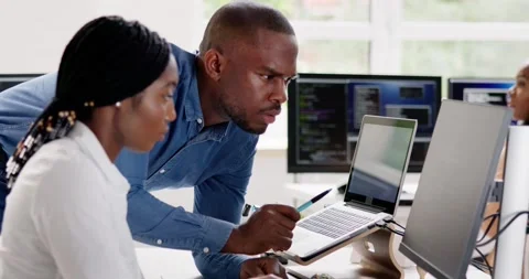 African Business Team Working On Computer Stock Footage 248112370