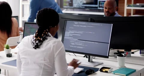 African Business Team Working On Computer Stock Footage 248723736