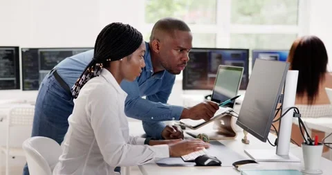 African Business Team Working On Computer Stock Footage 248725758