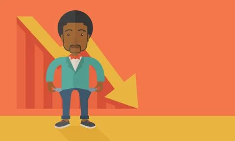 African businessman failed Stock Illustration