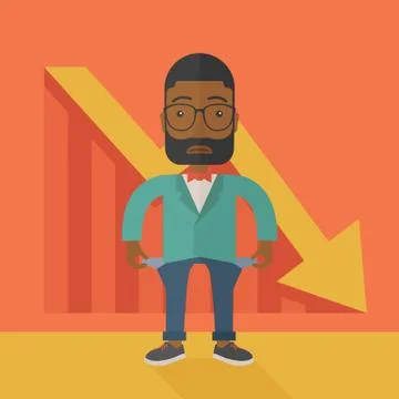 African businessman failed Stock Illustration