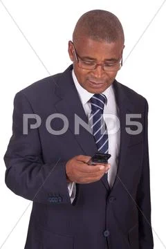 African businessman on the phone Stock Photos