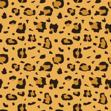 African cheetah, leopard fur vector seamless texture, fabric print Illustrazione stock