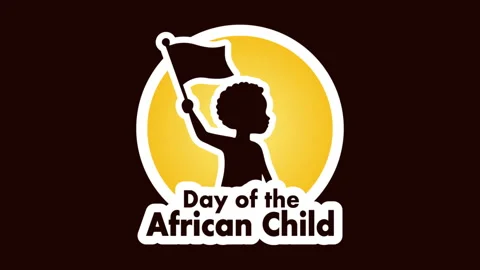 African child day logo Stock Footage 336468214