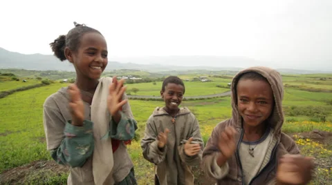 African children clapping hands and singing Stock Footage 32626985