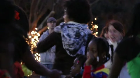 African children dancing to the drum Stock Footage 45565849