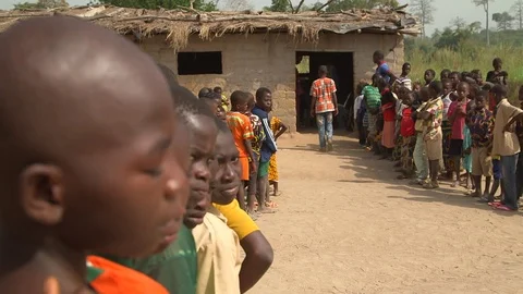 African Children Wait to Enter School Video stock 74841261