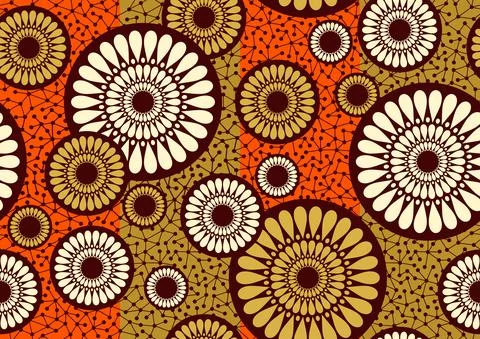 African circle fabric pattern 스톡 일러스트