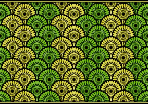 African circle fabric pattern Stock Illustration