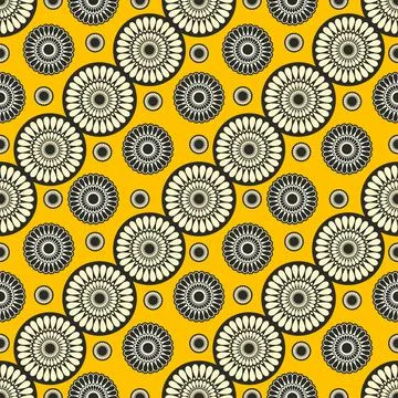 African circle fabric pattern Stock Illustration