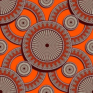 African circle fabric pattern 스톡 일러스트