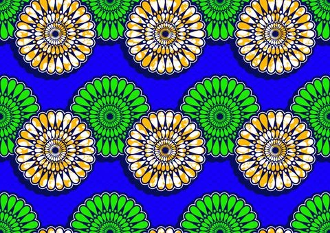 African circle fabric pattern イラスト素材