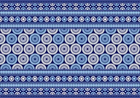 African circle fabric pattern Stock Illustration
