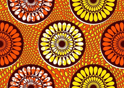 African circle fabric pattern 스톡 일러스트