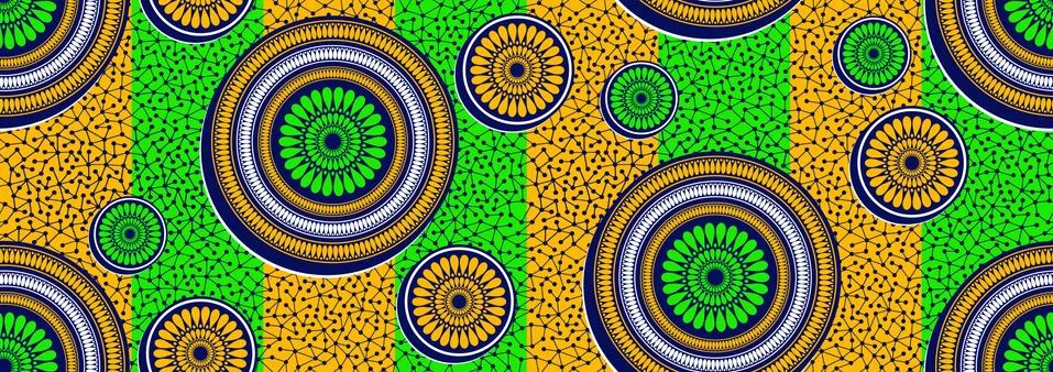 African circle fabric pattern イラスト素材