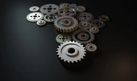 African cogwheel machine Stock Illustration