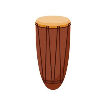 African Conga Hand Drum Vector Illustrazione stock