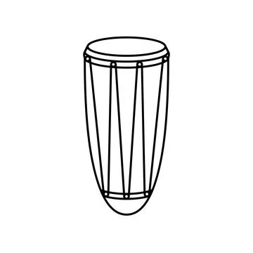 African Conga Hand Drum Vector Stock Illustration